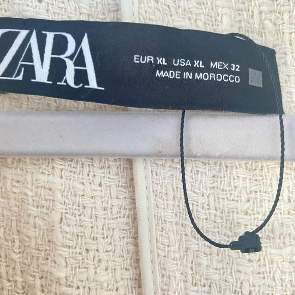 Zara Structure Ivory Tweed Longline Vest Sz XL - Picture 5 of 12